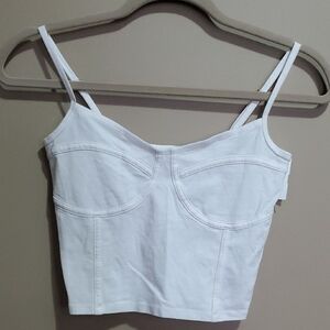 Hollister White Women's Crop Top Size Small